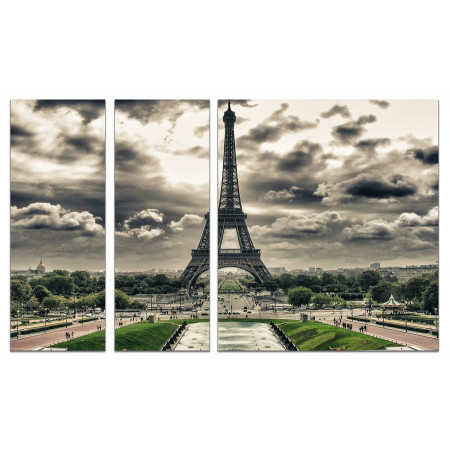 Модульная картина "Париж в серых красках" из 3х частей 80х140 VJ570