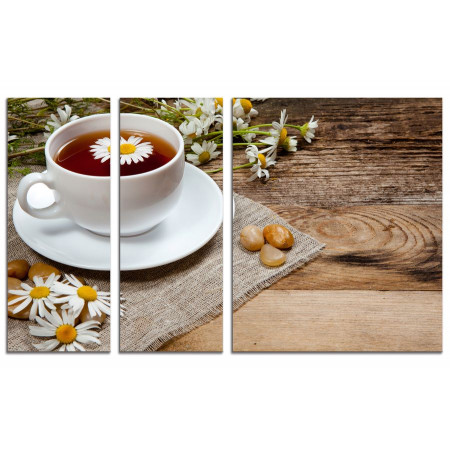 Модульная картина "Чай из ромашки" из 3х частей 100х60 VS714