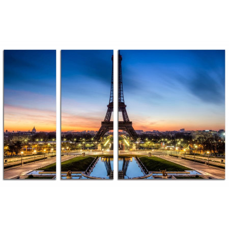 Модульная картина "Вечерний Париж" из 3х частей 100х60 VS662