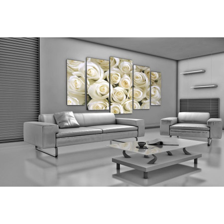 Модульная картина "Белые розы" 120х250 U290