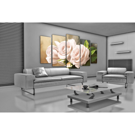 Модульная картина "Розы белые" 120х250 U123