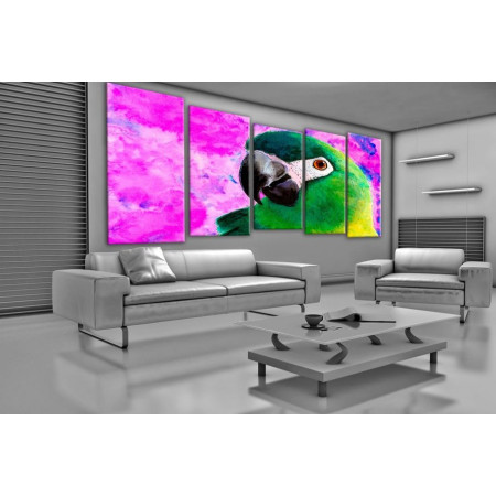 Модульные картины "Зеленый попугай" 120x310 SR360