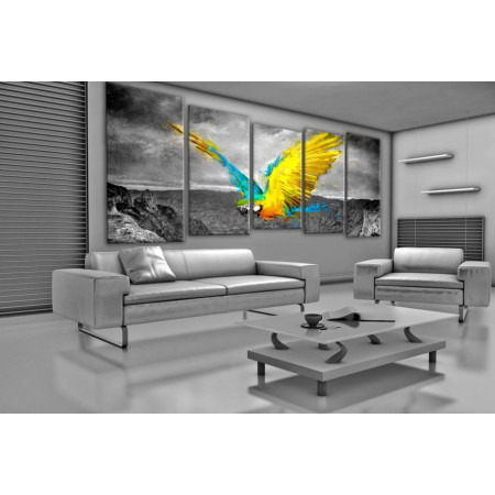 Модульные картины "Желтый попугай" 120x310 SR121