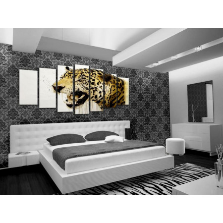 Модульная картина "Грозный леопард" 100x190 SD25