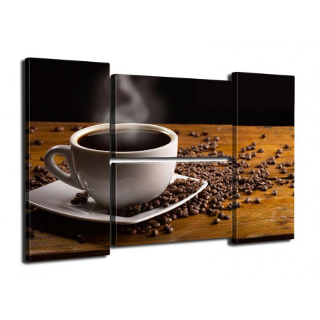 Модульная картина "Черный кофе" четверник 80Х140 Q912