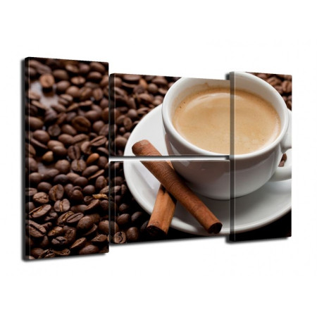 Модульная картина "Чашка кофе с корицей" четверник 80Х140 Q825
