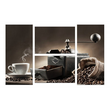 Модульная картина "Дымящийся кофе" четверник 100х60 W17