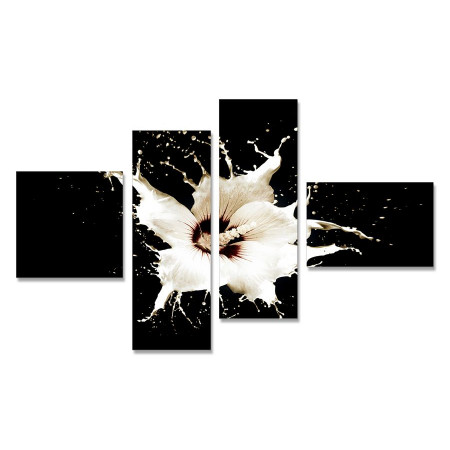 Модульная картина "Белая лилия брызги" четверник 80х140 Y21