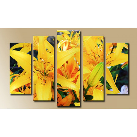 Модульная картина "Желтые лилии" 80х140 М950