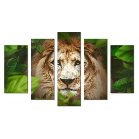 Модульная картина "Лев в джунглях" 80х140 М1826