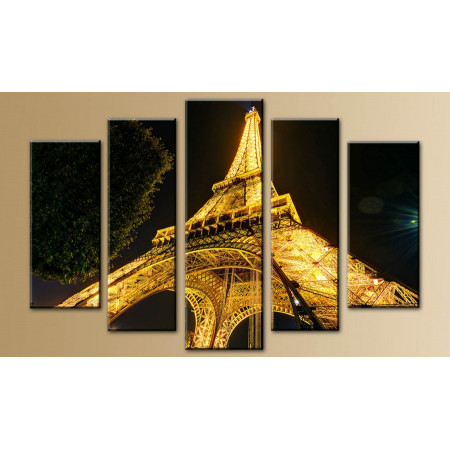 Модульная картина "Ночное небо Парижа" 80х140 M85