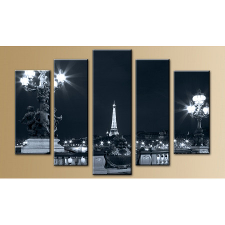 Модульная картина "Париж в ночи" 80х140 M70
