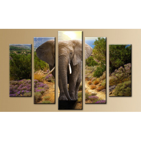 Модульная картина"Слон в горах"  80х140 M695
