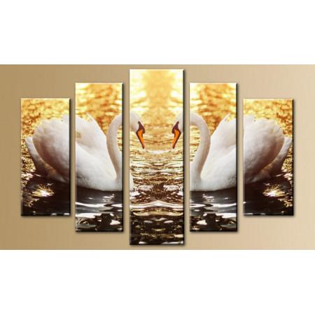 Модульная картина "Сказочно красивые лебеди" 80х140 M664