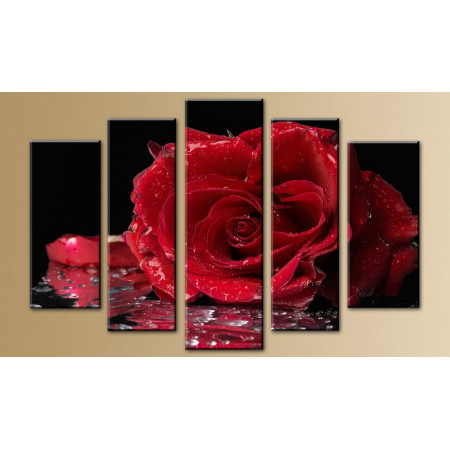 Модульная картина "Алая роза" 80х140 M506
