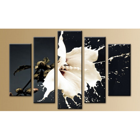 Модульная картина "Белая лилия брызги" 80х140 M443