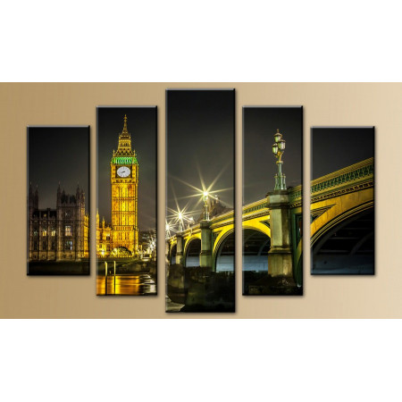 Модульная картина "Вестминстерский мост ночью" 80х140 M17