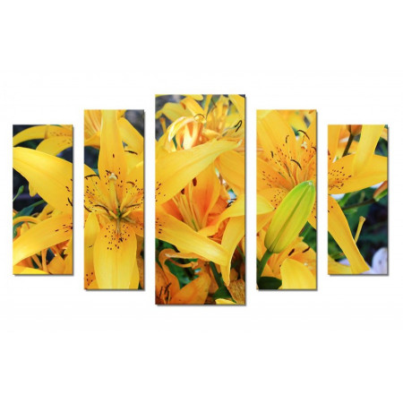 Модульная картина "Желтые лилии" 70х120 Ш835