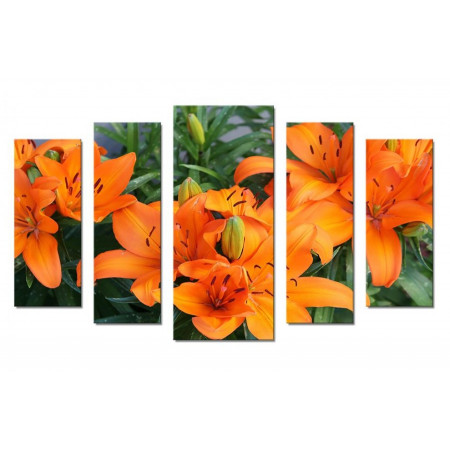 Модульная картина "Оранжевые лилии" 70х120 Ш771