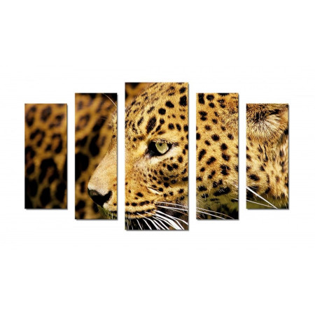 Модульная картина "Зеленоглазый леопард" 70х120 Ш752