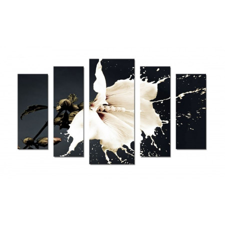 Модульная картина "Белая лилия брызги" 70х120 Ш580