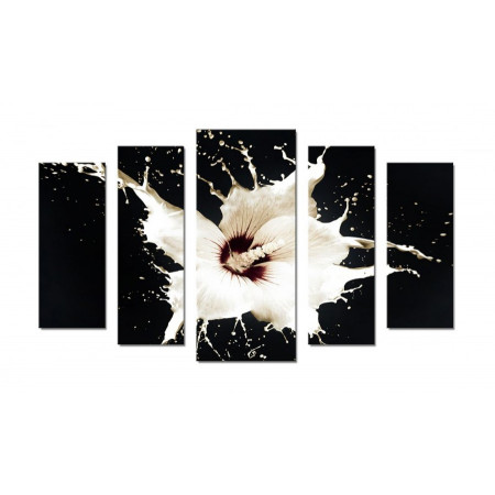 Модульная картина "Белая лилия брызги" 70х120 Ш579