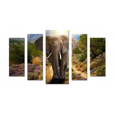 Модульная картина "Слон в горах" 70х120 Ш545