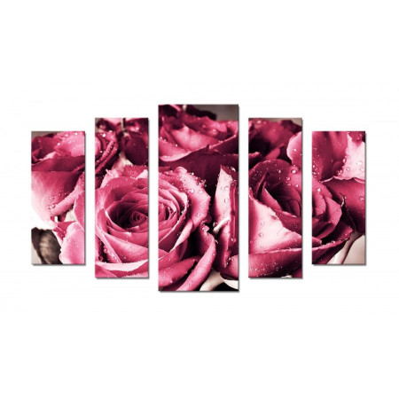 Модульная картина "Букет из роз" 70х120 Ш399