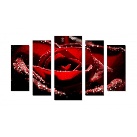 Модульная картина "Роза в темноте" 70х120 Ш395