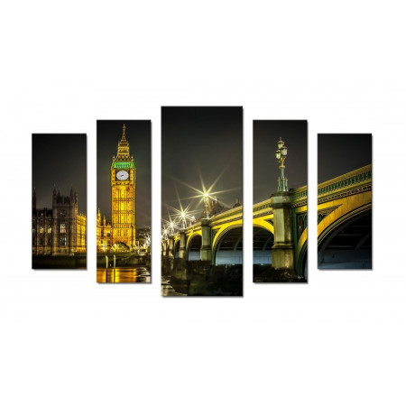 Модульная картина "Вестминстерский мост ночью" 70х120 Ш235