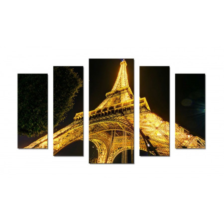 Модульная картина "Ночное небо Парижа" 70х120 Ш191