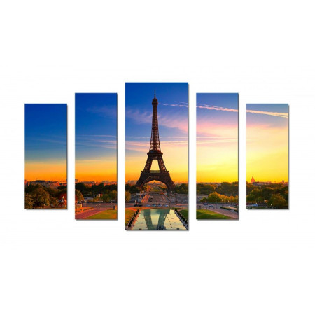 Модульная картина "Париж на закате" 70х120 Ш172