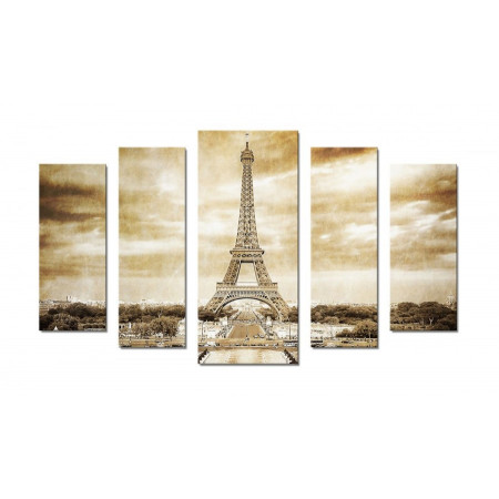 Модульная картина "Париж в бежевых тонах" 70х120 Ш162