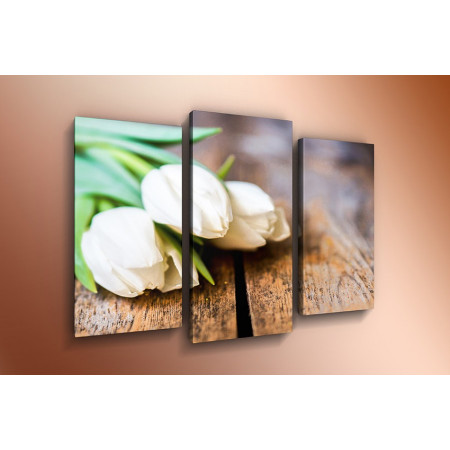 Модульная картина "Белые тюльпаны в букете" 60х80 ТР625