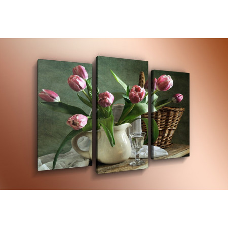 Модульная картина "Кувшин с тюльпанами" 60х80 ТР588