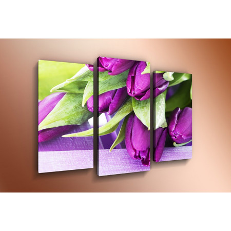 Модульная картина "Фиолетовые тюльпаны" 60х80 ТР428