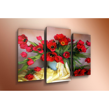 Модульная картина "Тюльпаны в вазе" 60х80 ТР42