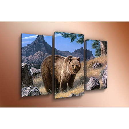 Модульная картина "Медведь в горах" 60х80 ТР1584