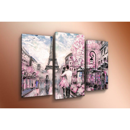 Модульная картина "Прогулка влюбленных в Париже" 60х80 ТР1487