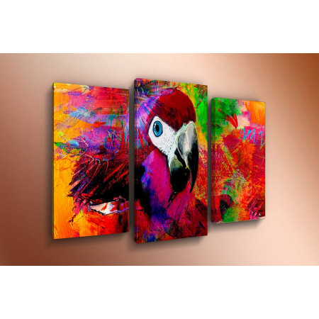 Модульная картина "Красный попугай" 60х80 ТР1415