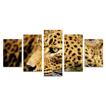 Модульная картина "Зеленоглазый леопард" 110х50 К947