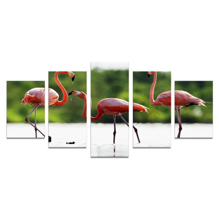 Модульная картина "Три фламинго" 110х50 К913