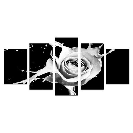 Модульная картина "Роза белая брызги" 110х50 К777