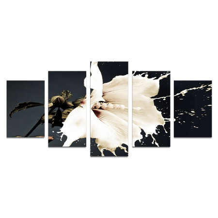 Модульная картина "Белая лилия брызги" 110х50 К776