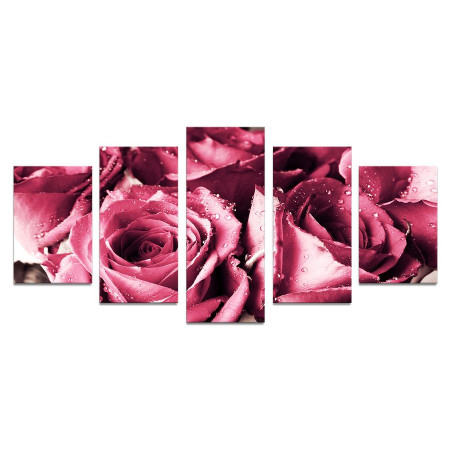 Модульная картина "Букет из роз" 110х50 К598