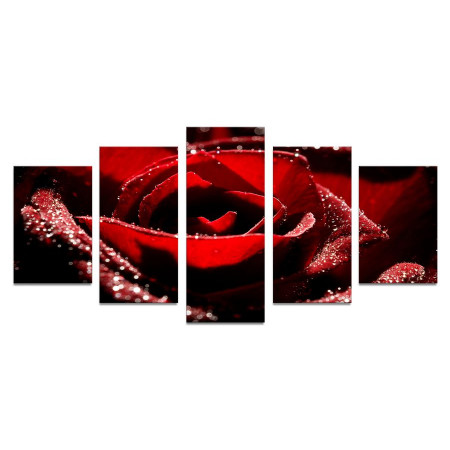 Модульная картина "Роза в темноте" 110х50 К594