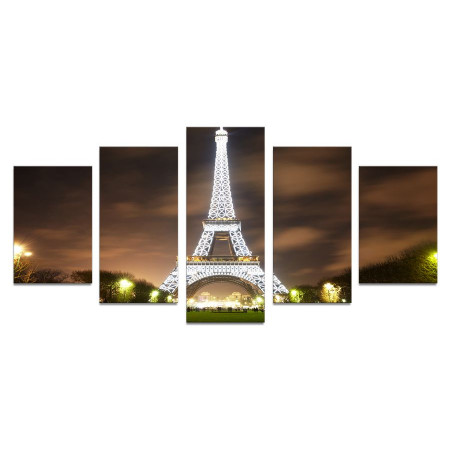 Модульная картина "Ночной Париж" 110х50 К448