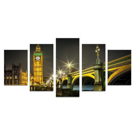 Модульная картина "Вестминстерский мост ночью" 110х50 К436