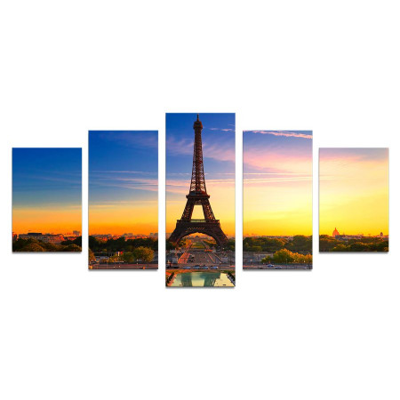Модульная картина "Париж на закате" 110х50 К373