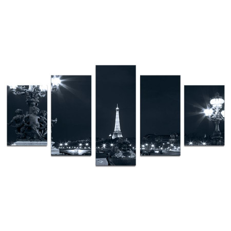 Модульная картина "Париж в ночи" 110х50 К372